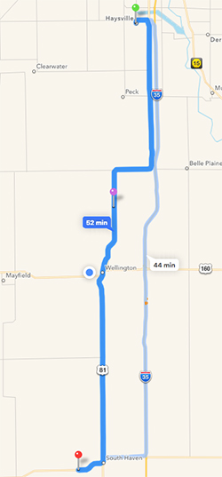 Thursday's high speed chase route.