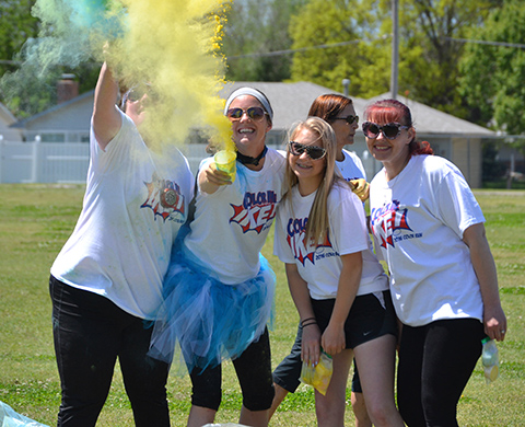Eisenhower Color Run makes everything more colorful.