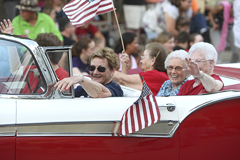 One of 70 entrees at the Kansas Wheat Festival parade - the biggest in years.