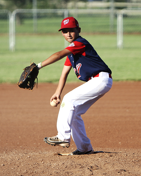 Wellington pitcher Diego Gutierrez on the mound in 10-year-old all star game.